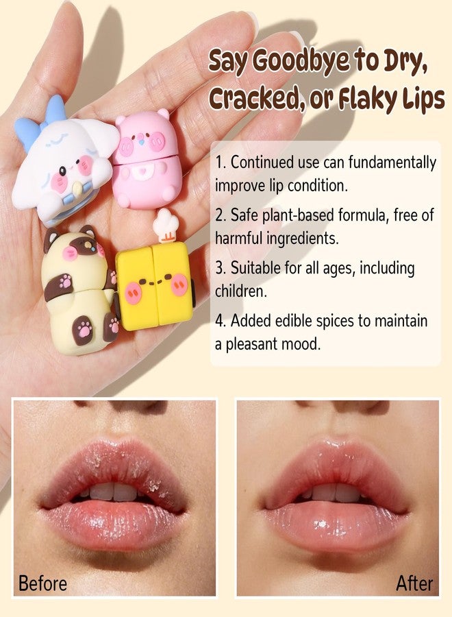 SUSIKEKI Cloud Comfort Lip Balm - 4 Tubes Fruit-flavored Moisture Lip Balms, Blueberry, Jasmine, Orange, and Peach Flavors, 3-in-1 Repairs Lip Damage Caused by Dryness, Makeup and UV Rays (4 Pack) - Image 2